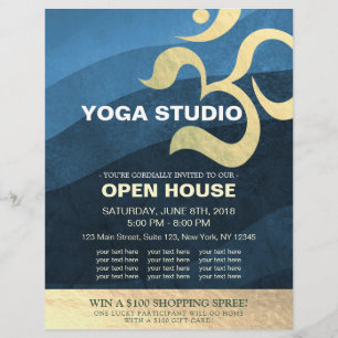 Yoga Studio Meditation Instructor om Open House Fl Reklamblad