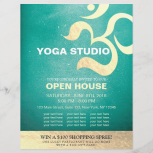 Yoga Studio Meditation Instructor om öppet hus Reklamblad
