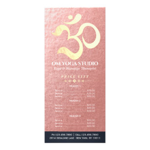 Yoga Studio Meditation Instructor om Pris lista Reklamkort