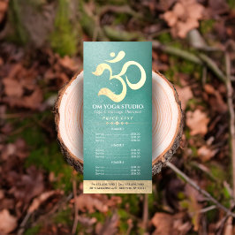 Yoga Studio Meditation Instructor om Pris lista Reklamkort