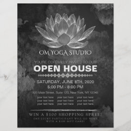 YOGA Studio Meditation Instructor Open House Lotus Reklamblad