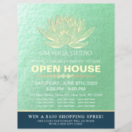 YOGA Studio Meditation Instructor Open House Lotus Reklamblad