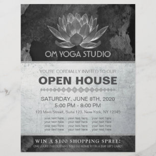 YOGA Studio Meditation Instructor Open House Lotus Reklamblad