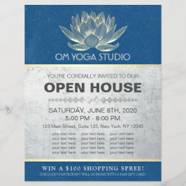 YOGA Studio Meditation Instructor Open House Lotus Reklamblad