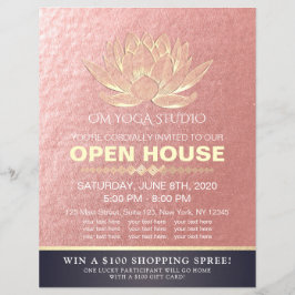 YOGA Studio Meditation Instructor Open House Lotus Reklamblad