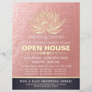 YOGA Studio Meditation Instructor Open House Lotus Reklamblad