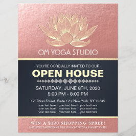 YOGA Studio Meditation Instructor Open House Lotus Reklamblad