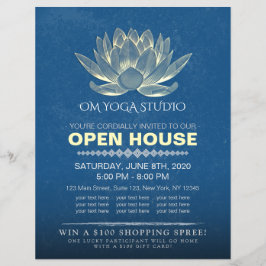 YOGA Studio Meditation Instructor Open House Lotus Reklamblad