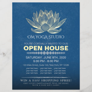 YOGA Studio Meditation Instructor Open House Lotus Reklamblad
