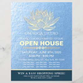YOGA Studio Meditation Instructor Open House Lotus Reklamblad