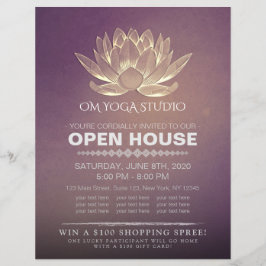 YOGA Studio Meditation Instructor Open House Lotus Reklamblad