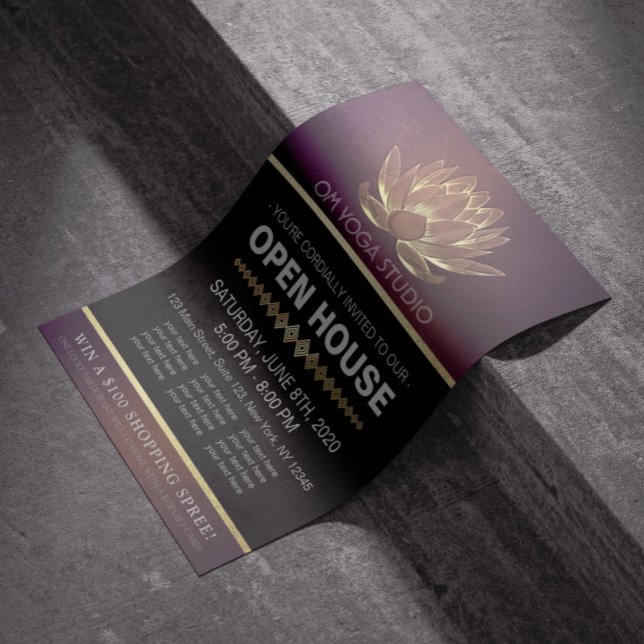 YOGA Studio Meditation Instructor Open House Lotus Reklamblad (Skapare uppladdad)