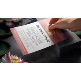 YOGA Studio Meditation Instructor Open House Lotus Reklamblad