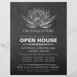 YOGA Studio Meditation Instructor Open House Lotus Reklamblad