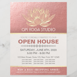 YOGA Studio Meditation Instructor Open House Lotus Reklamblad
