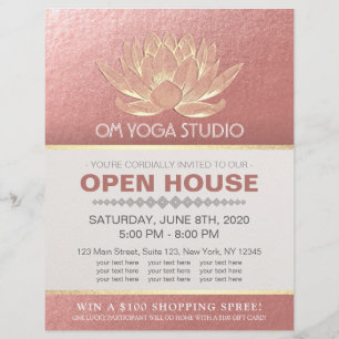 YOGA Studio Meditation Instructor Open House Lotus Reklamblad