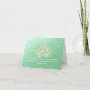YOGA Studio Meditation Instructor Quote Guld Lotus Kort