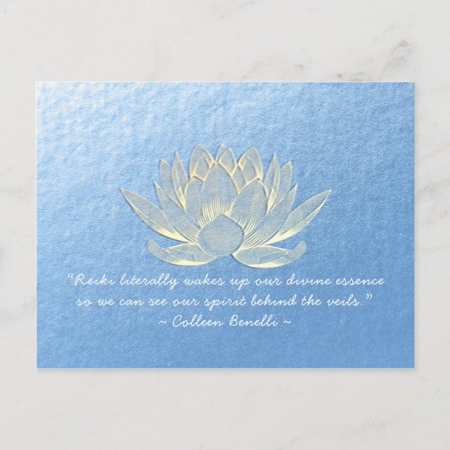 YOGA Studio Meditation Instructor Quote Guld Lotus Vykort (Framsida)