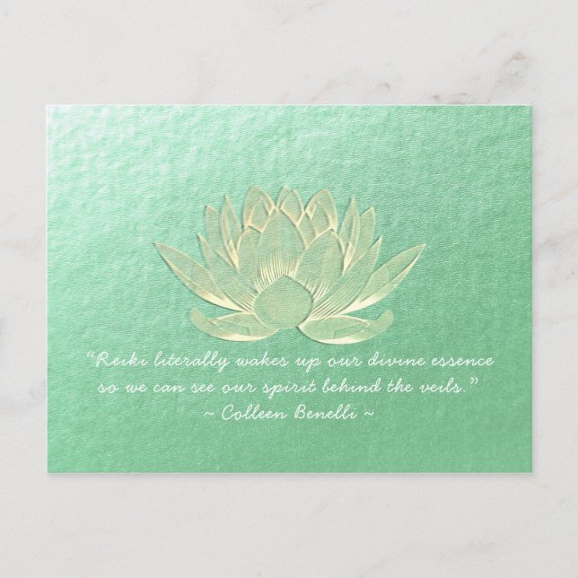 YOGA Studio Meditation Instructor Quote Guld Lotus Vykort (Framsida)