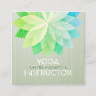 YOGA Studio Meditation-instruktor Colorful Mandala Fyrkantigt Visitkort