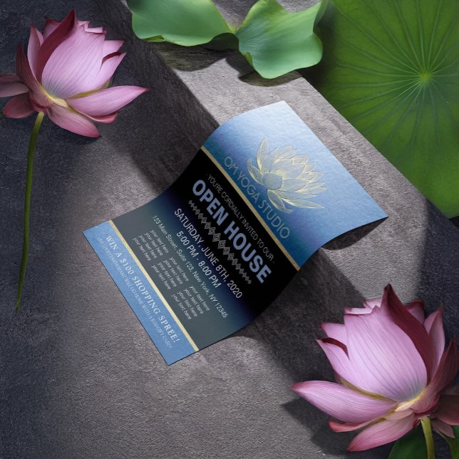 YOGA Studio Meditation Instruktör Öppet Hus Lotus Reklamblad (Skapare uppladdad)