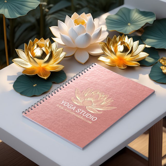 YOGA Studio Meditation Reiki-instruktor Guld Lotus Anteckningsbok (Skapare uppladdad)