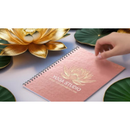 YOGA Studio Meditation Reiki-instruktor Guld Lotus Anteckningsbok
