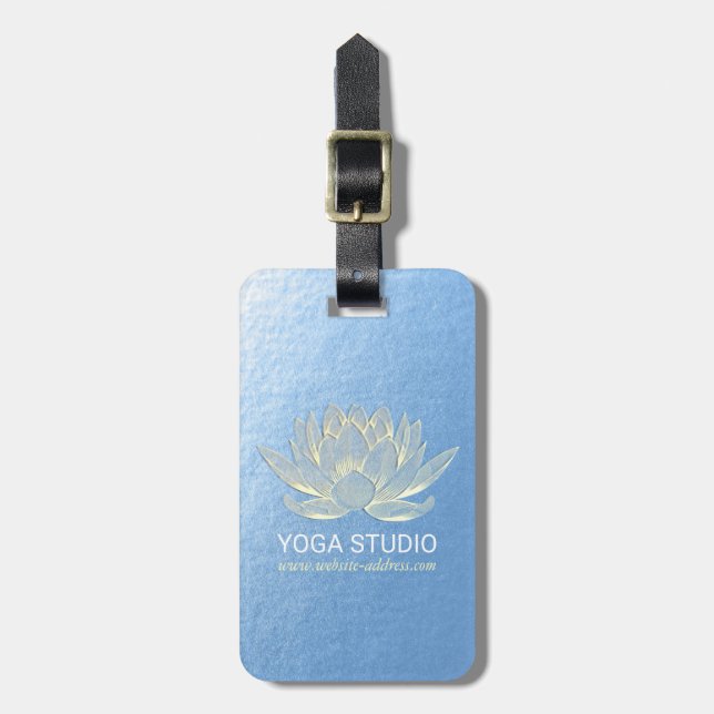 YOGA Studio Meditation Reiki-instruktor Guld Lotus Bagagebricka (Vertikal Framsida)