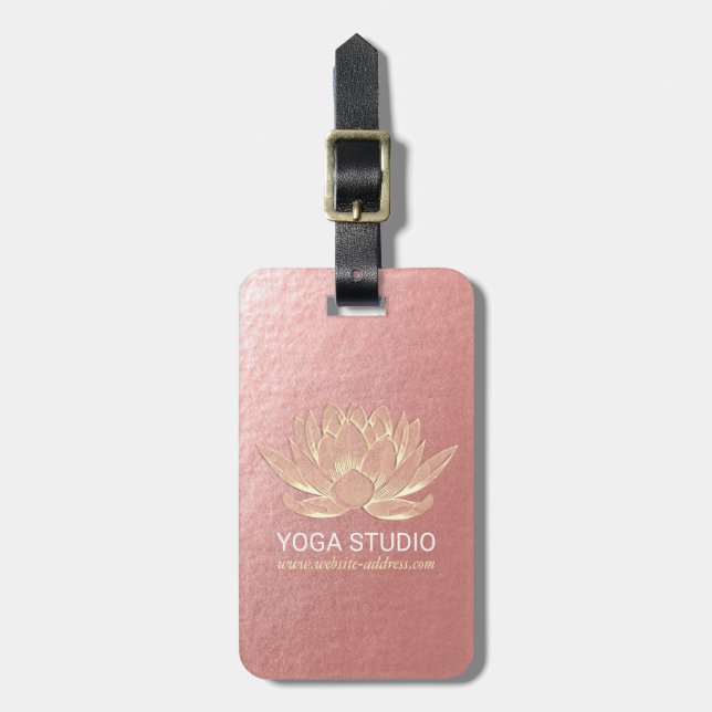 YOGA Studio Meditation Reiki-instruktor Guld Lotus Bagagebricka (Vertikal Framsida)
