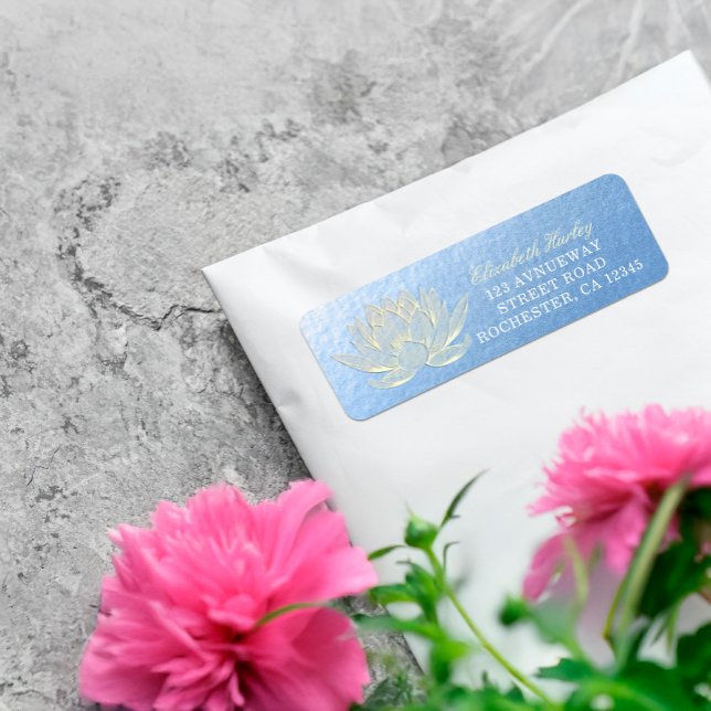 YOGA Studio Meditation Reiki-instruktor Guld Lotus Returadress Etikett (Skapare uppladdad)