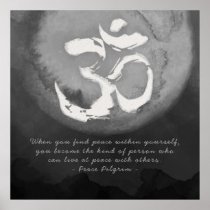 Yoga Studio Meditation Reiki Master OM-signaturer Poster