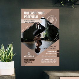 Yoga Studio Neutralt Beige Hälsa Gym Promotional Poster