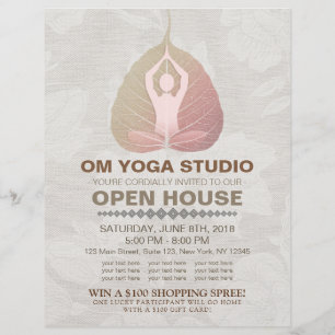 YOGA Studio Open House Meditation Pose Bodhi Löv Reklamblad