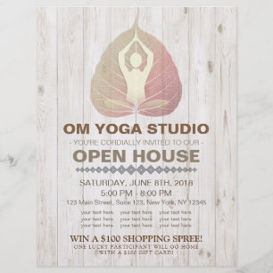 YOGA Studio Open House Meditation Pose Bodhi Löv Reklamblad