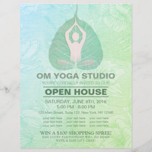 YOGA Studio Open House Meditation Pose Bodhi Löv Reklamblad