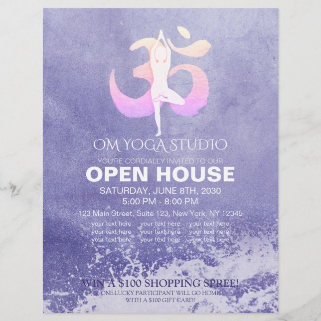 YOGA Studio Open House Meditation Pose Reklamblad (Framsidan)
