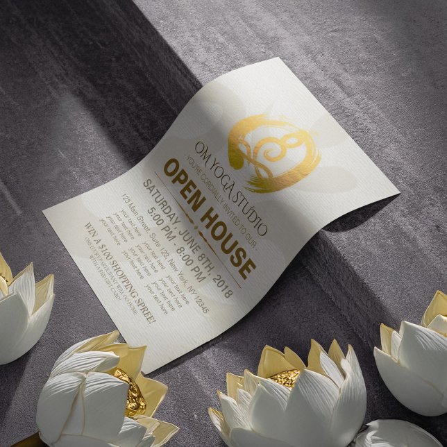 YOGA Studio Open House Meditation Posture Zen-teck Reklamblad (Skapare uppladdad)