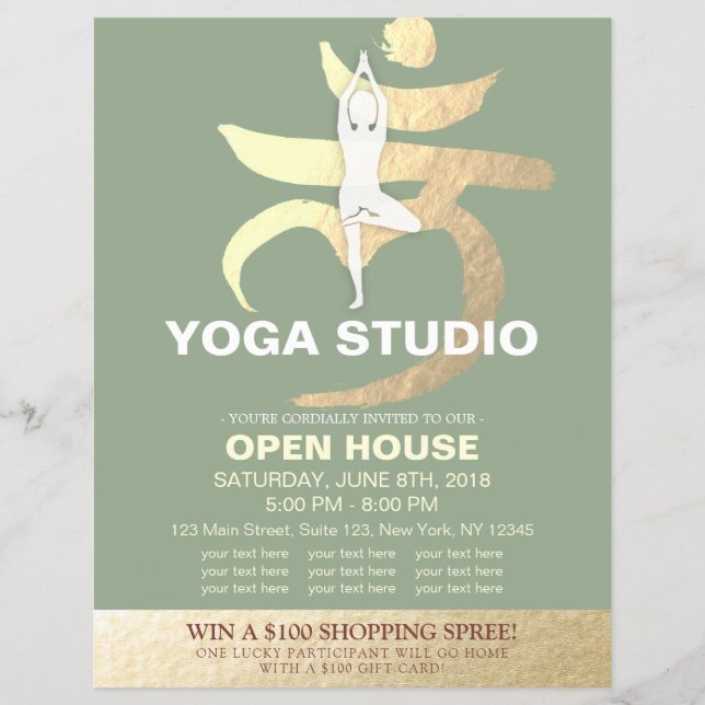 YOGA Studio Open House Meditation Root Chakra-teck Reklamblad (Framsidan)