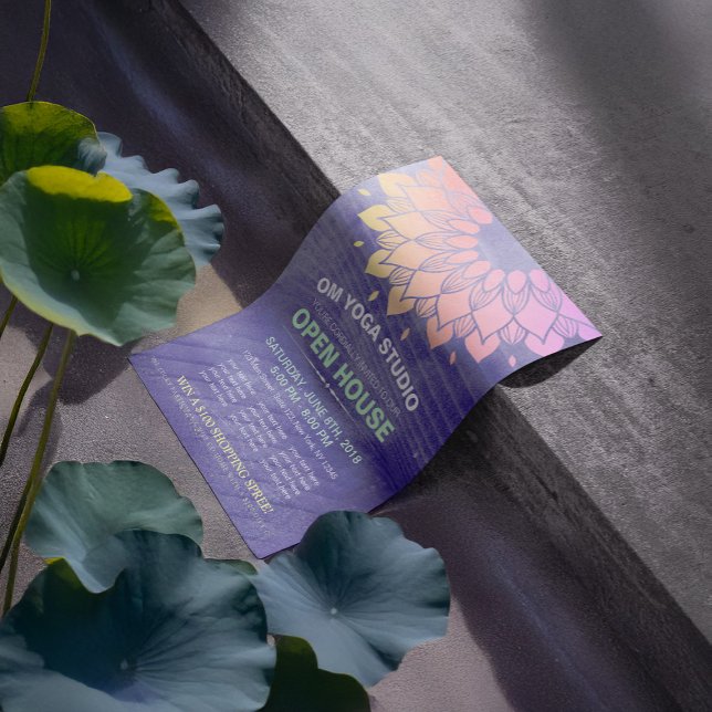 YOGA Studio Öppet Hus Guld Folie Mandala Reklamblad (Skapare uppladdad)