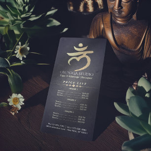YOGA Studio Pris List Root Chakra Mantra LAM-tecke Reklamkort