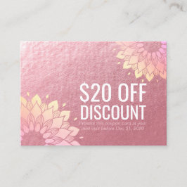 YOGA Studio Rabattkupong Loyalty Guld Mandala Rabattkort