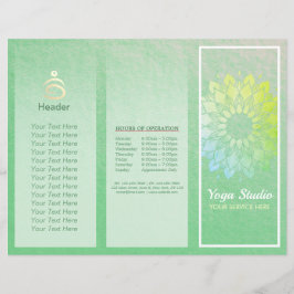Yoga Studio Tri-Fold Brochure Lotus Blommigt Manda