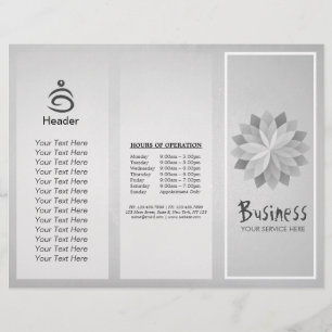 Yoga Studio Tri-Fold Brochure Lotus Blommigt Manda