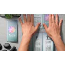 Yoga Studio Tri-Fold Brochure Lotus Blommigt Manda