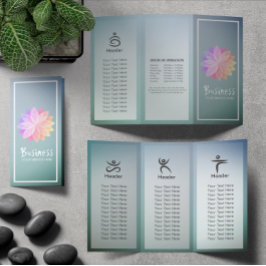 Yoga Studio Tri-Fold Brochure Lotus Blommigt Manda
