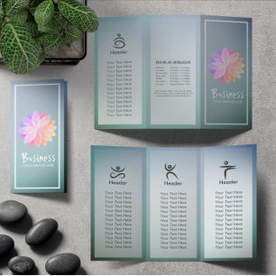 Yoga Studio Tri-Fold Brochure Lotus Blommigt Manda