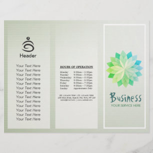 Yoga Studio Tri-Fold Brochure Lotus Blommigt Manda
