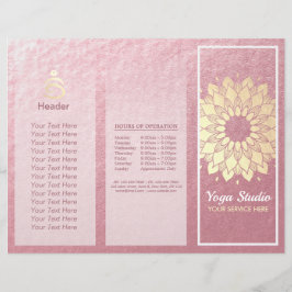 Yoga Studio Tri-Fold Brochure Lotus Blommigt Manda