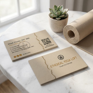 Yoga Studio Verksamhet Brown Paper Visitkort