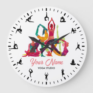 Yoga Studio Zen Meditation Personlig Clock Stor Klocka